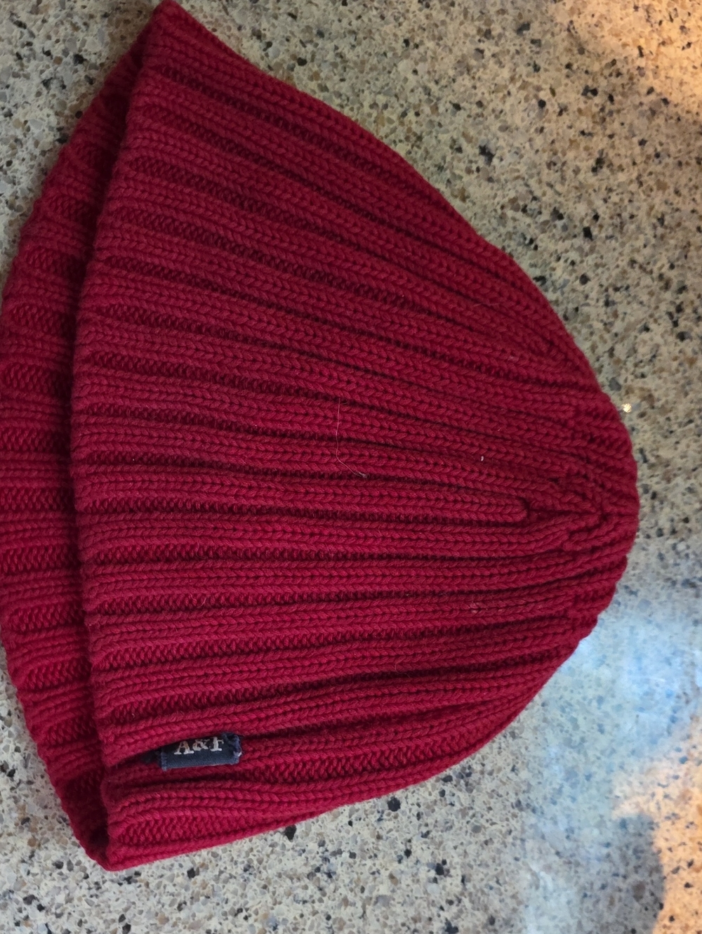 Abercrombie & Fitch  Red Ribbed Knit Beanie